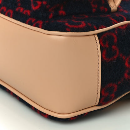 Gucci Wool GG Monogram Children's GG Backpack Blue Red 10 of 10