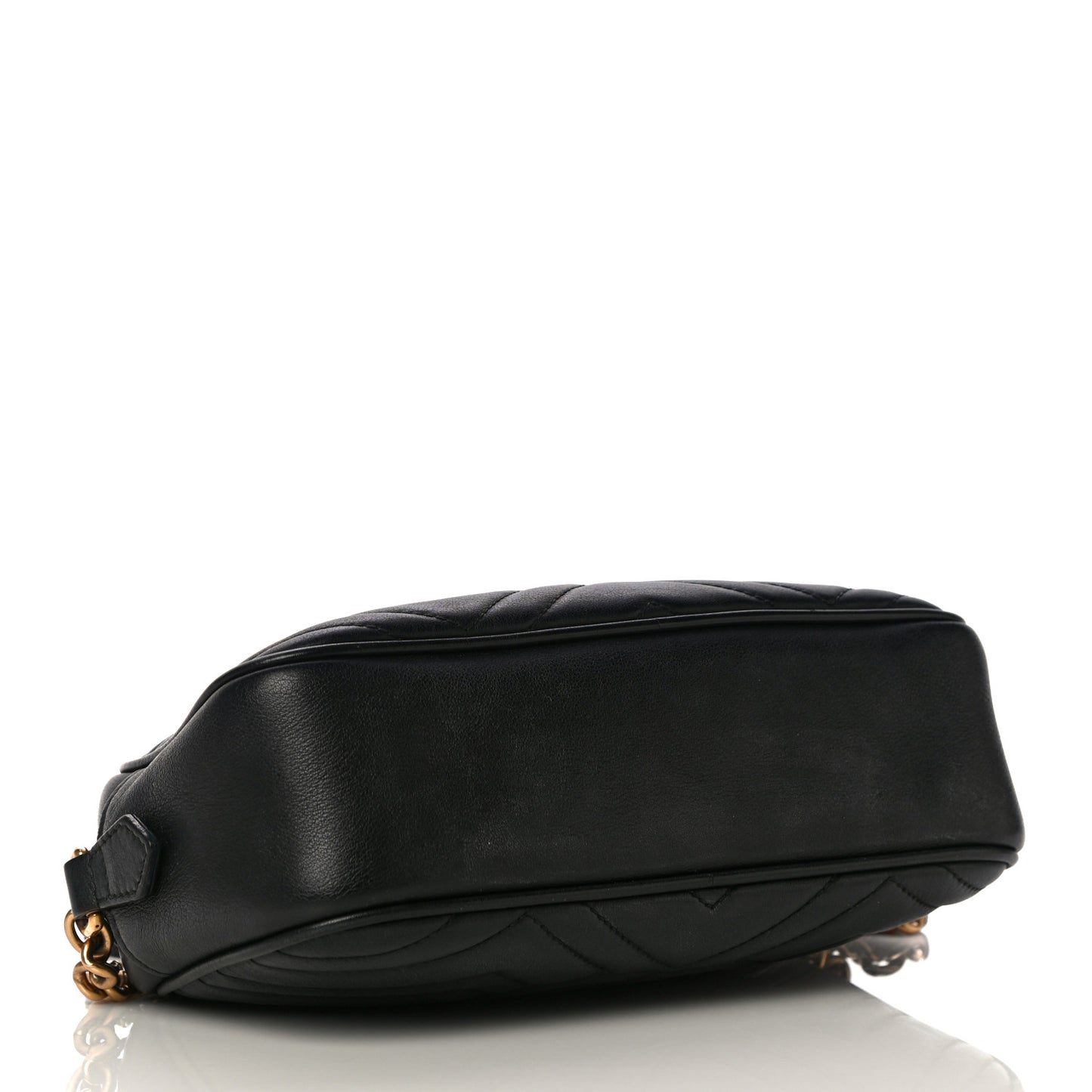 Calfskin Matelasse Small GG Marmont Chain Shoulder Bag Black