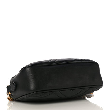 Gucci Calfskin Matelasse Small GG Marmont Chain Shoulder Bag Black 4 of 15