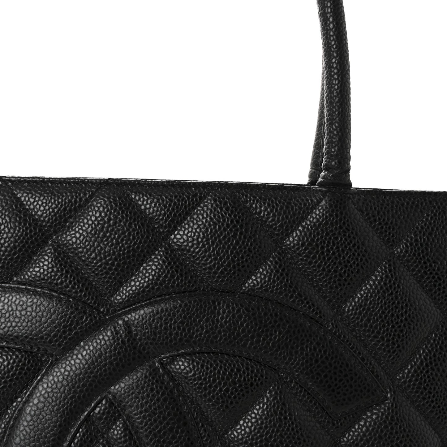 Caviar Quilted Medallion Tote Black