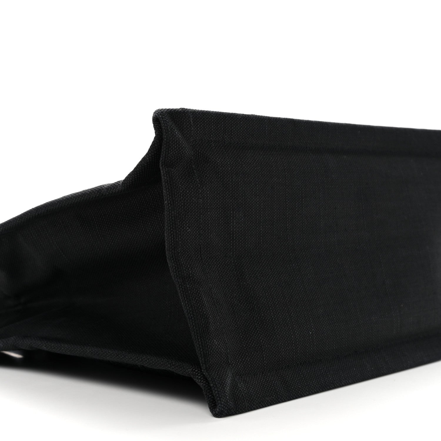 Saint Laurent Raffia Linen Calfskin Small Rive Gauche Tote Black 9 of 14