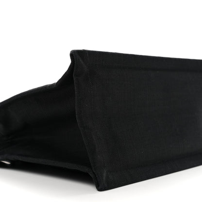 Saint Laurent Raffia Linen Calfskin Small Rive Gauche Tote Black 9 of 14