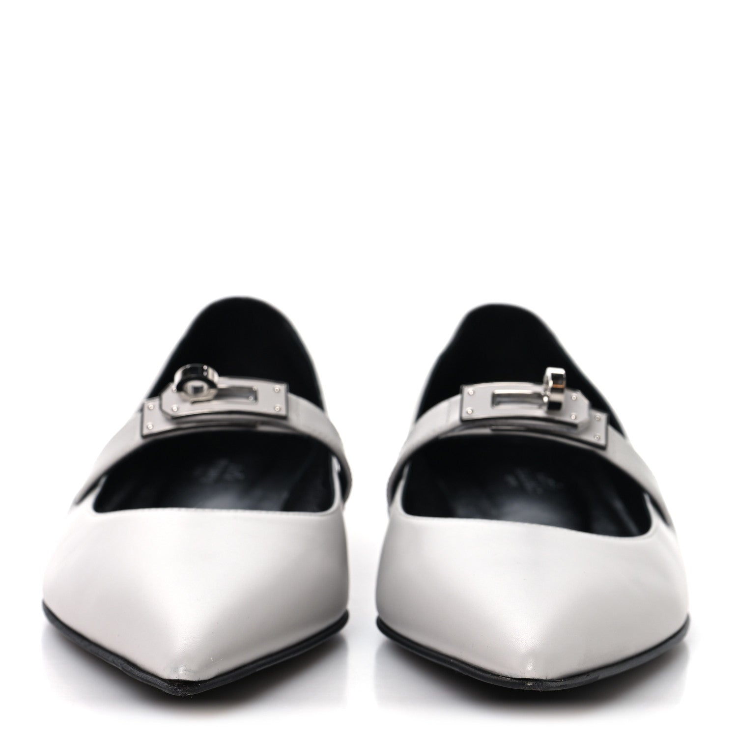 Hermes Calfskin Kelly Ballet Flat 37.5 Gris Clair 3 of 9