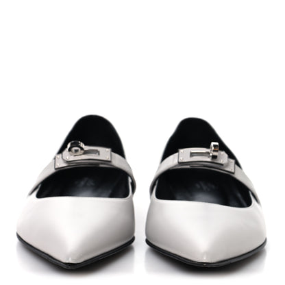 Hermes Calfskin Kelly Ballet Flat 37.5 Gris Clair 3 of 9