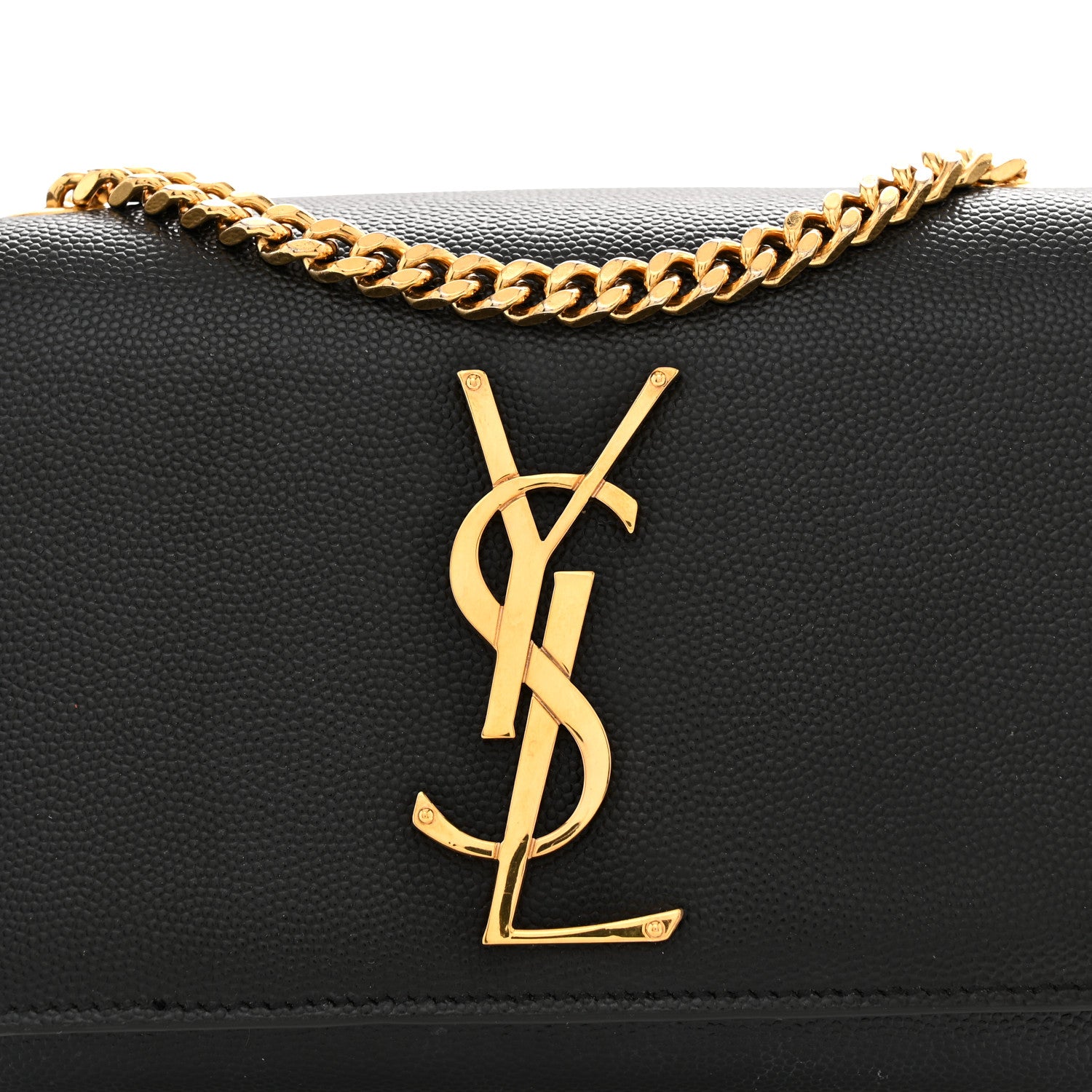 Saint Laurent Grain De Poudre Small Classic Monogram Kate Satchel Black 8 of 10