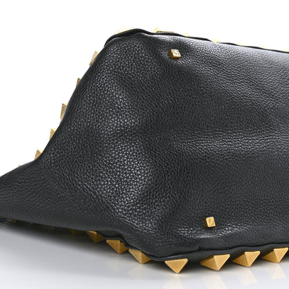 Valentino Garavani Grained Calfskin Medium Rockstud Tote Black 6 of 7