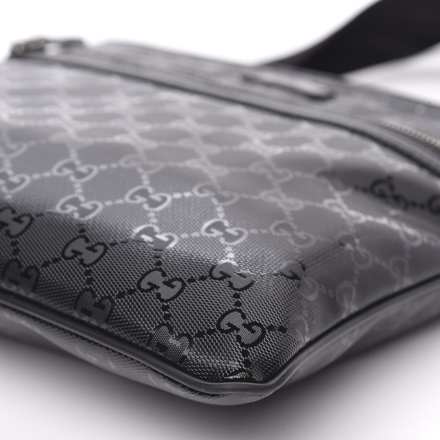 Gucci Imprime Monogram Small Flat Messenger Bag Black 9 of 10