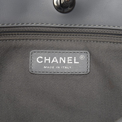 Chanel Calfskin Quilted Large Shopping In Chains Tote Light Grey 6 of 15