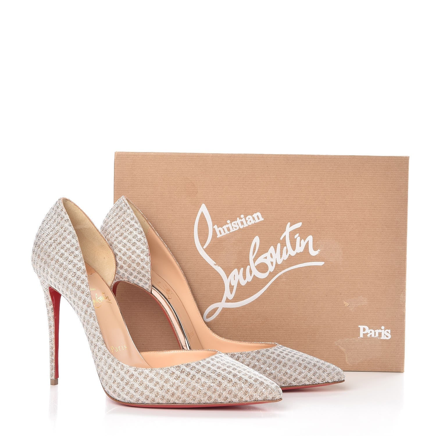 Christian Louboutin Glitter Luminor Iriza 100 Pumps 39 Gold 8 of 8