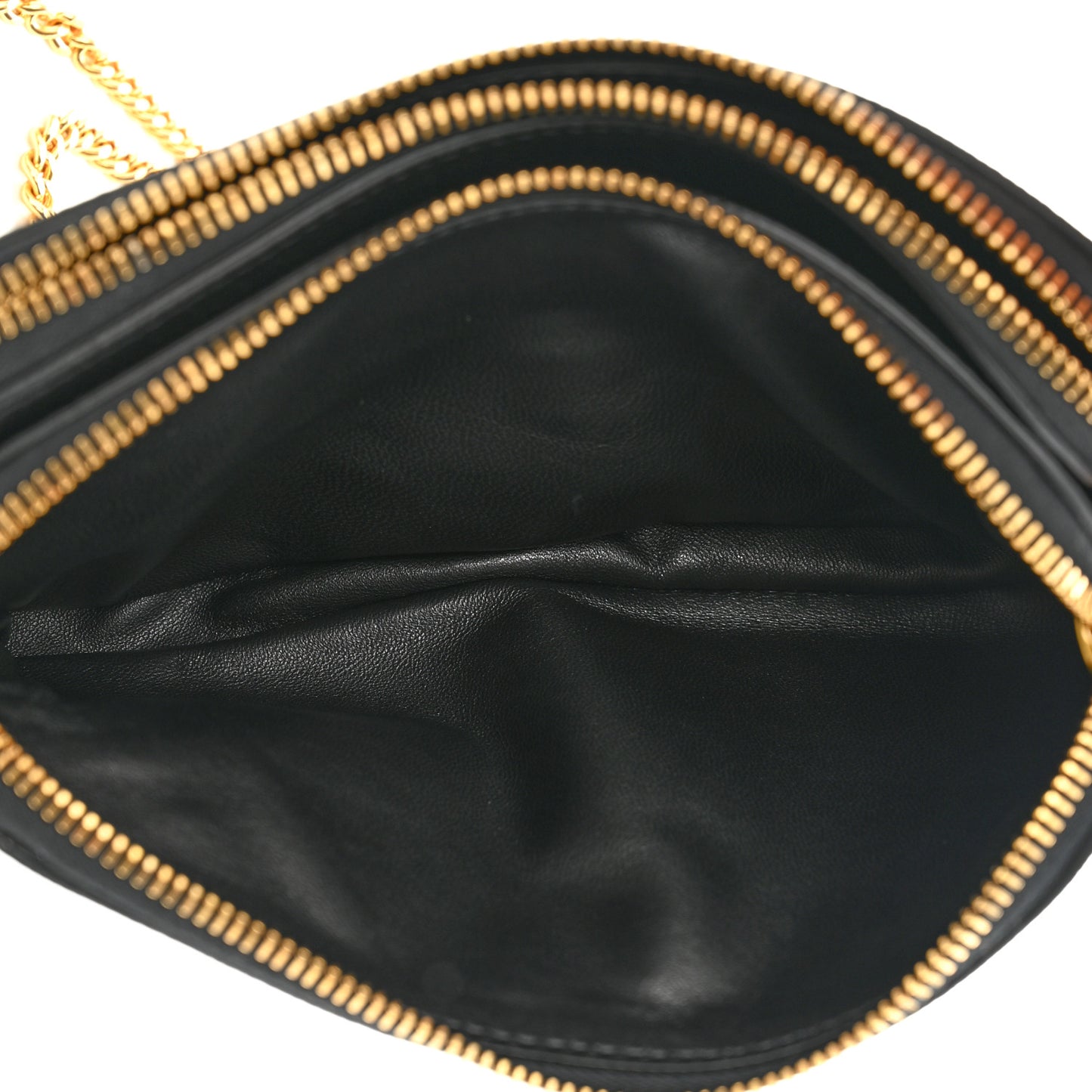 Grainy Calfskin VLogo Double Zip Camera Crossbody Bag Black