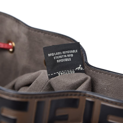 Fendi Vitello Grace F is Fendi Bi-Color FF 1974 Embossed Grande Mon Tresor Bucket Bag Maya Black Fragola 10 of 10