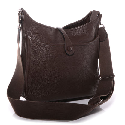 Hermes Taurillon Clemence Evelyne III PM Chocolate 3 of 7
