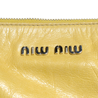 Miu Miu Leather Vitello Lux Bow Bag Polline 7 of 11