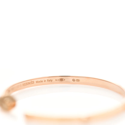 Hermes 18K Rose Gold Mini Clous Hoop Earrings 5 of 5