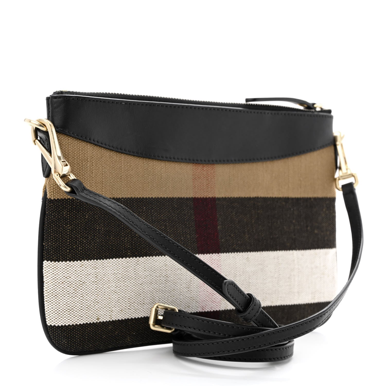 Burberry Mega Check Peyton Crossbody Clutch Bag Black 3 of 12