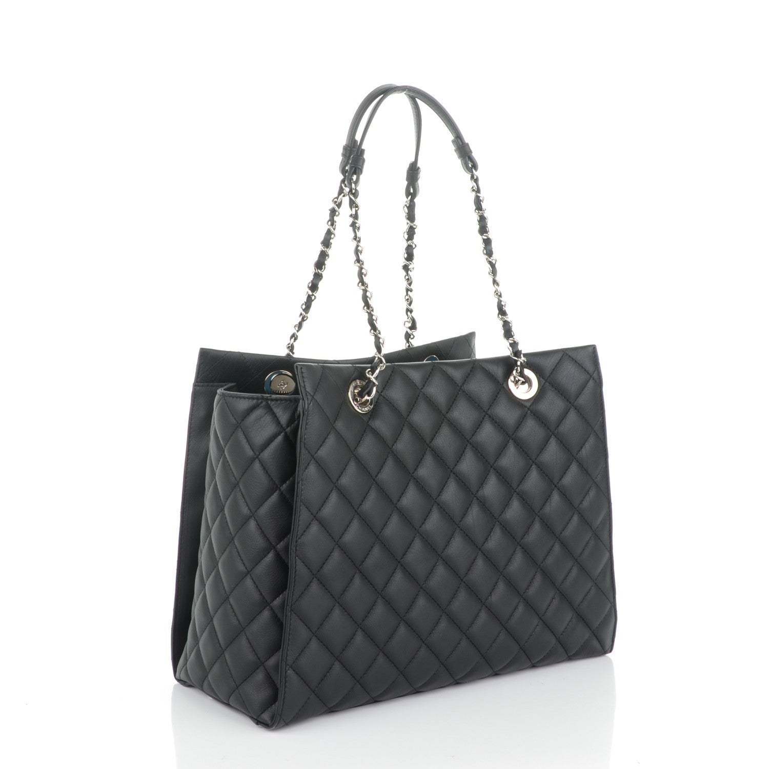 Chanel Calfskin Quilted Large Chic and Soft Shopping Tote Black 3 of 7