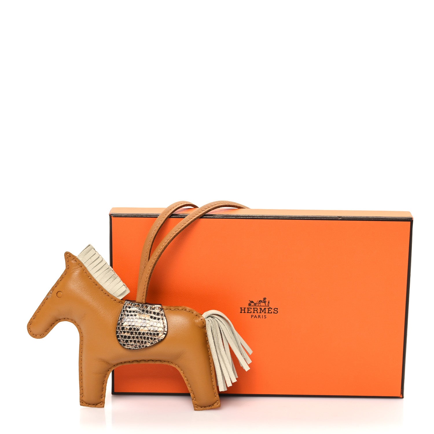 Hermes Milo Lambskin Lizard Touch Grigri Rodeo Horse Bag Charm MM