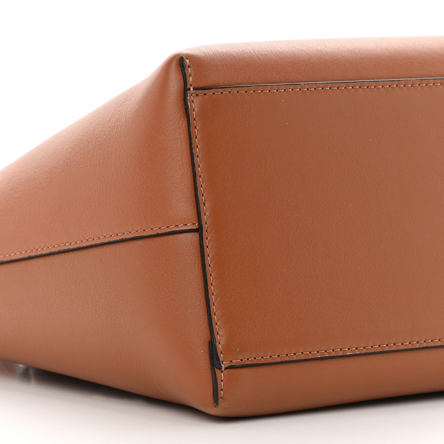 Smooth Calfskin Small Anagram Tote Tan Ecru