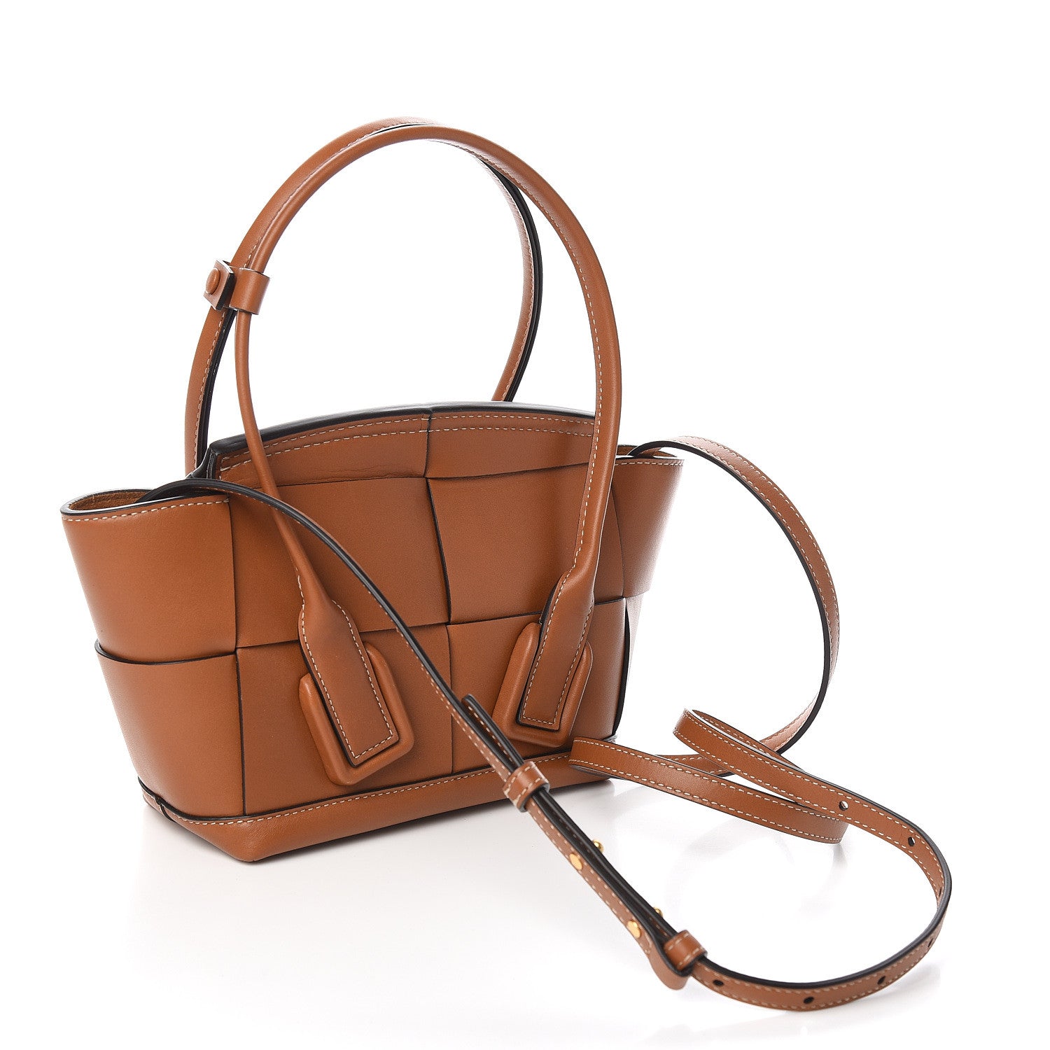 Bottega Veneta French Calfskin Maxi Intrecciato Mini Arco Wood 3 of 9