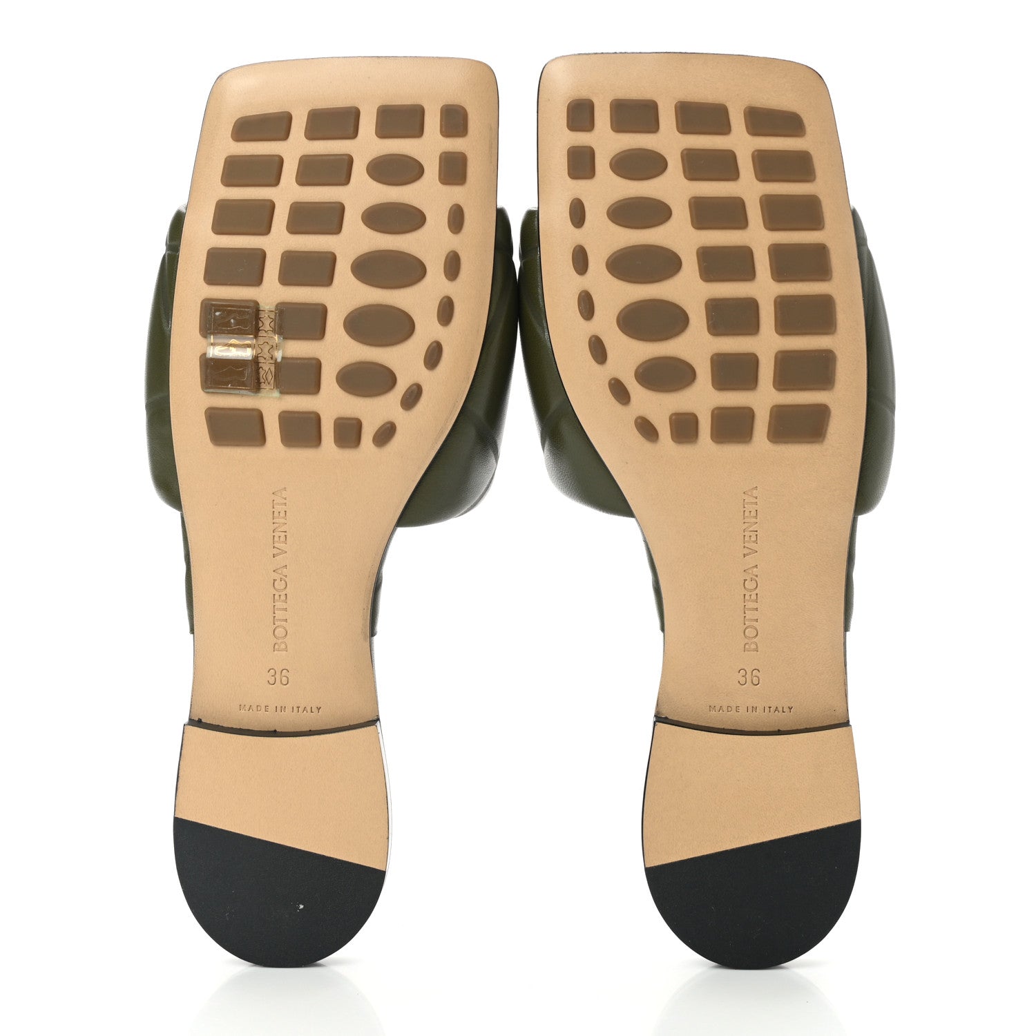 Bottega Veneta Nappa Quilted Rubber Lido Flat Sandals 36 Khaki 5 of 7