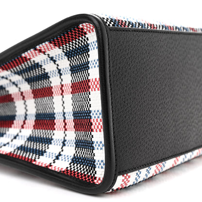 Gucci Canvas Plaid ICCUG Embroidered Small Tote Bag Black White Red Blue Smile Yellow 9 of 12