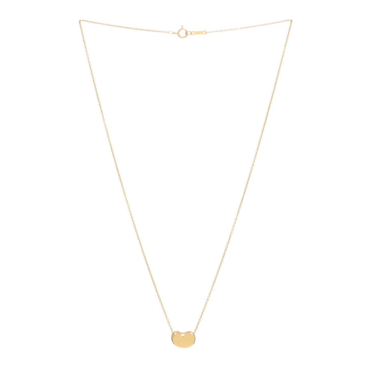 18K Yellow Gold 11mm Elsa Peretti Bean Pendant Necklace