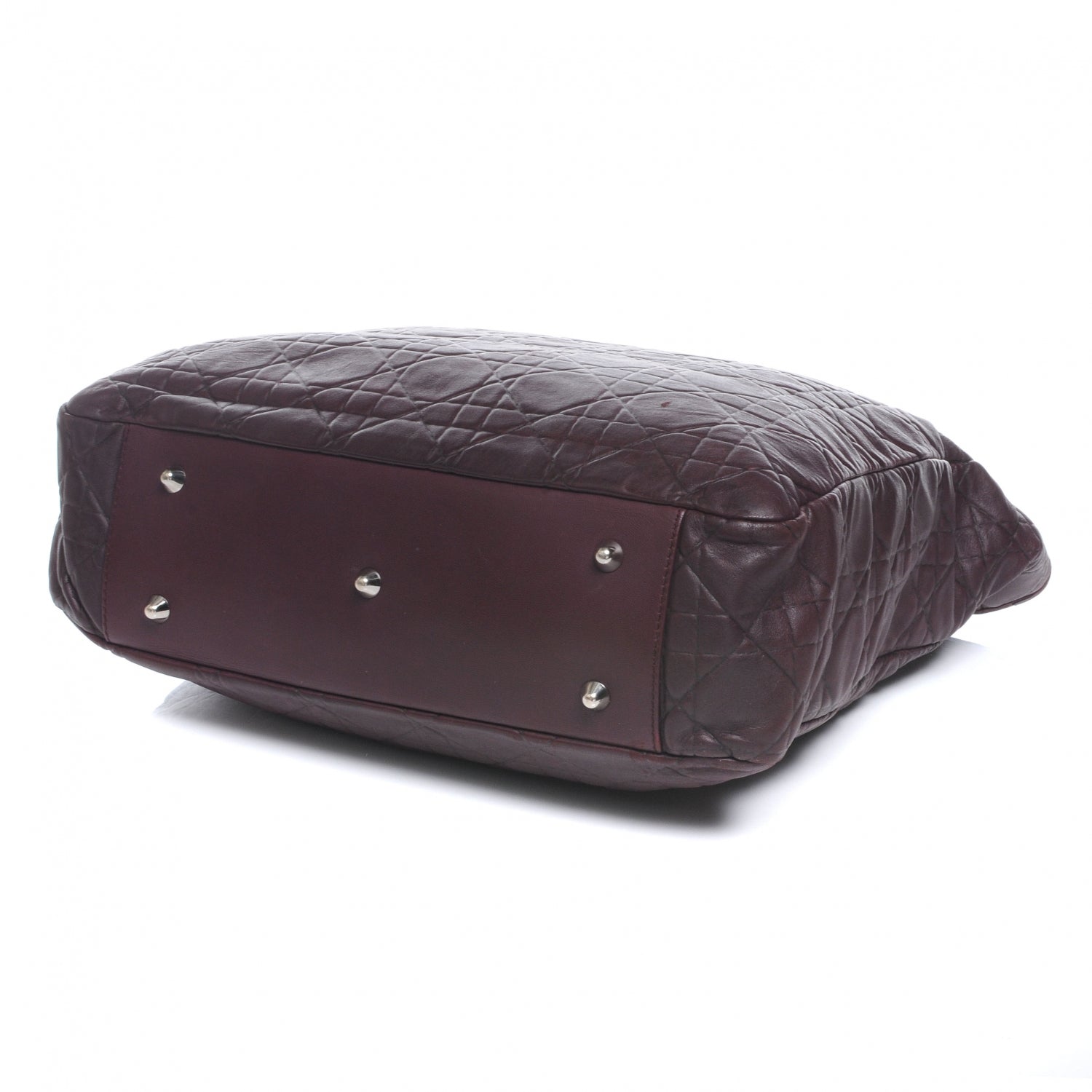 Christian Dior Lambskin Cannage Dior Soft Shopper Tote Burgundy 4 of 8