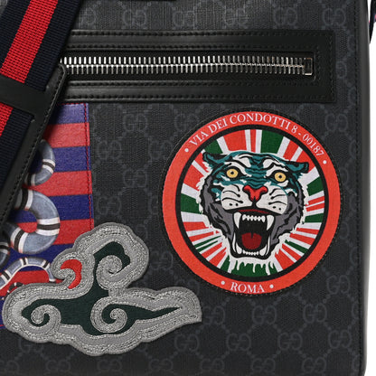 Gucci GG Supreme Monogram Night Courrier Flat Messenger Bag Black Multicolor 8 of 10