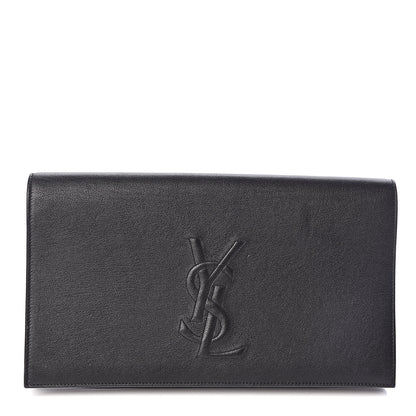 Saint Laurent Calfskin Monogram Large Belle De Jour Clutch Black 1 of 9