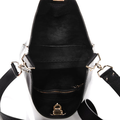 Valentino Garavani Pebbled Calfskin Large Rockstud Flip-Lock Messenger Bag Black 5 of 8