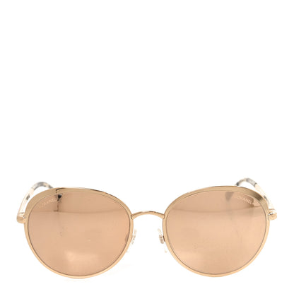 Chanel Round Mirror Sunglasses 4206 Gold 2 of 7