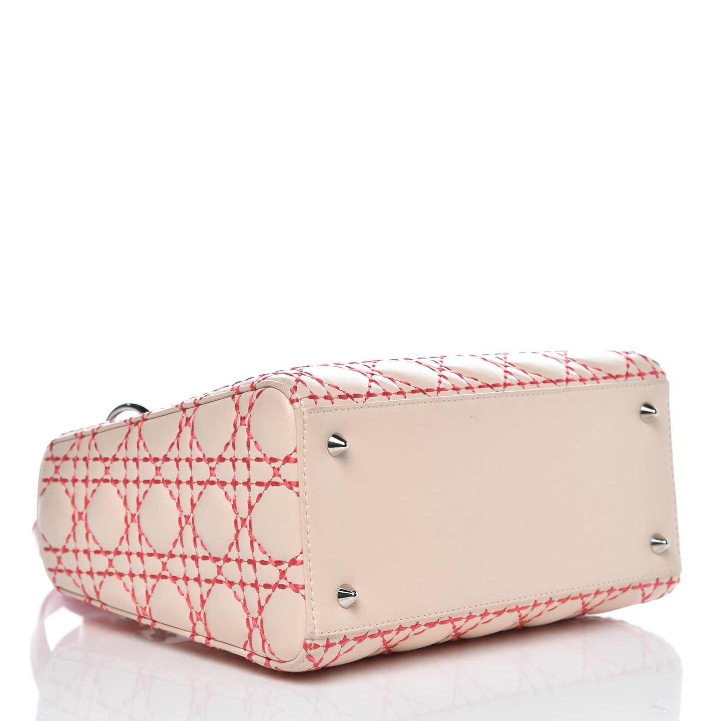 Lambskin Patent Cannage Medium Lady Dior Beige Multicolor