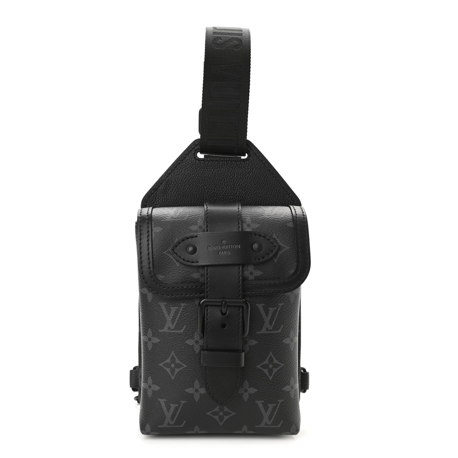 Louis Vuitton Monogram Eclipse Saumur Slingbag Black 1 of 9