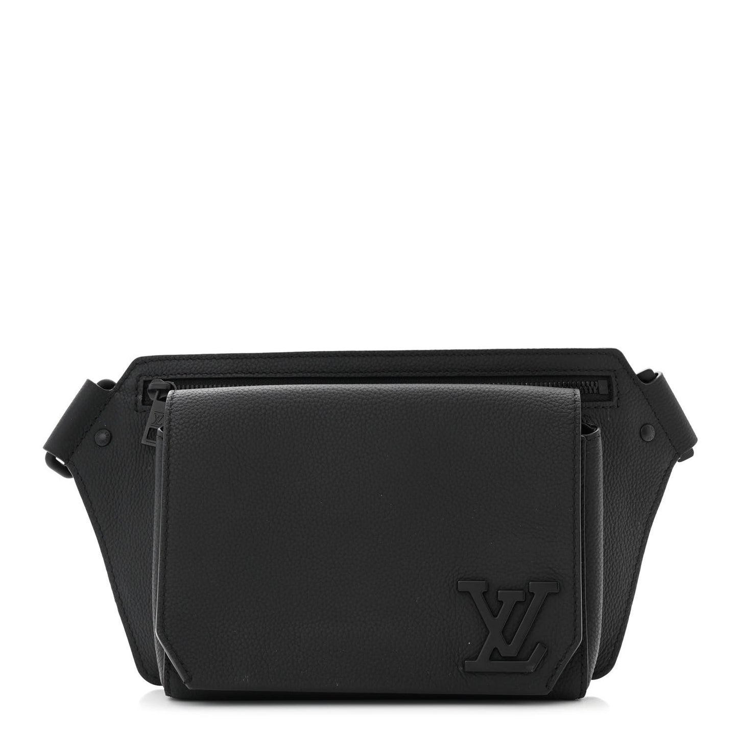 Grained Calfskin Aerogram Takeoff Slingbag Black
