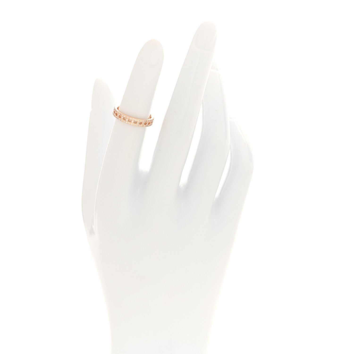 Tiffany 18K Rose Gold Diamond Narrow T True Band Ring 47 4 2 of 5