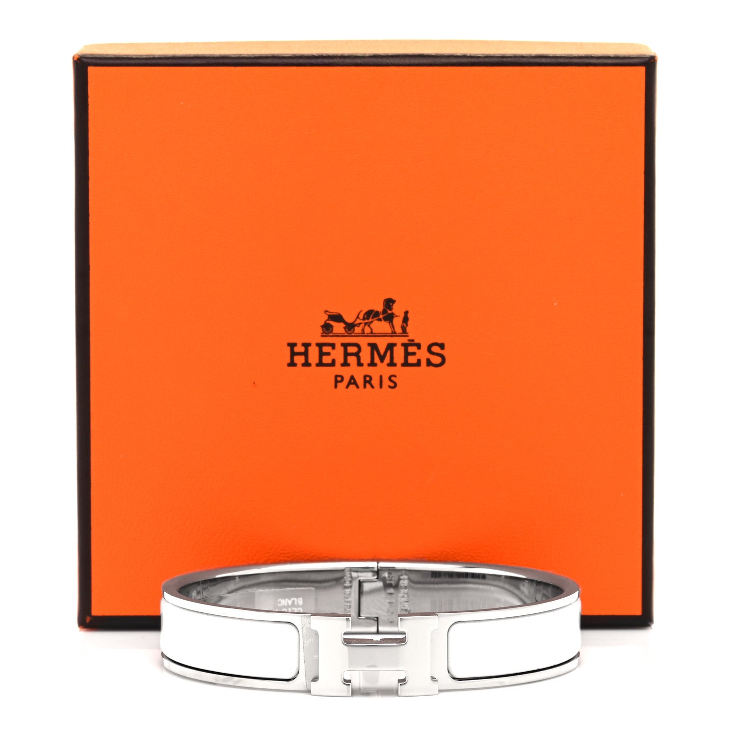 Hermes Enamel Narrow Clic Clac H Bracelet GM White 5 of 5