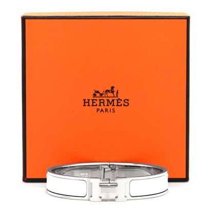 Hermes Enamel Narrow Clic Clac H Bracelet GM White 5 of 5