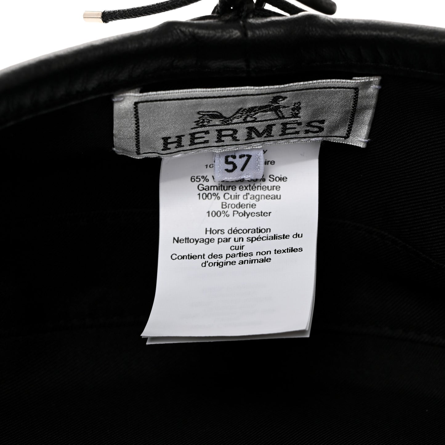 Cashmere Lambskin Saint-Honore Charms Beret 57 Charbon