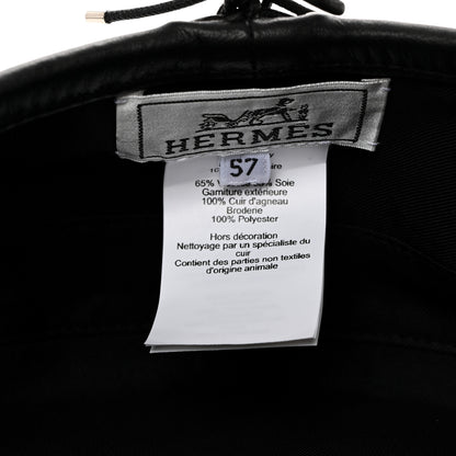 Hermes Cashmere Lambskin Saint-Honore Charms Beret 57 Charbon 8 of 8
