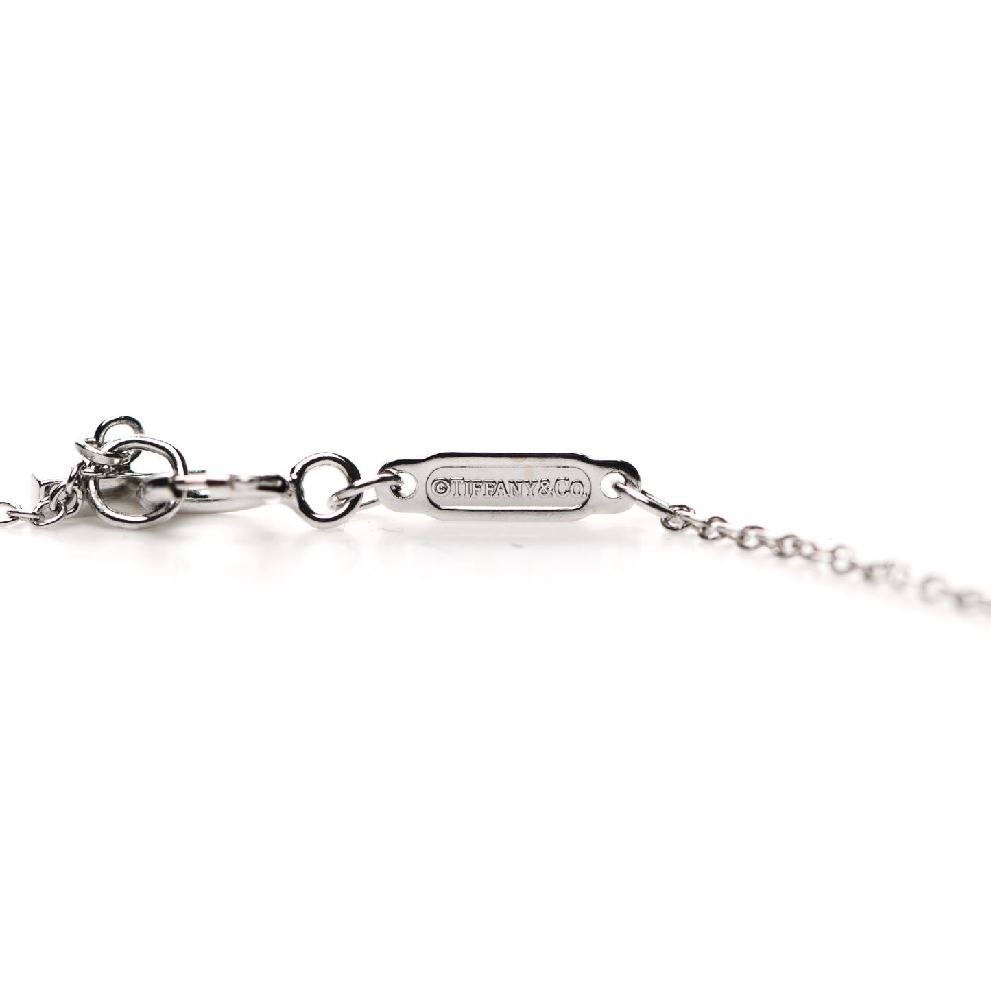 18K White Gold Small T Smile Pendant Necklace