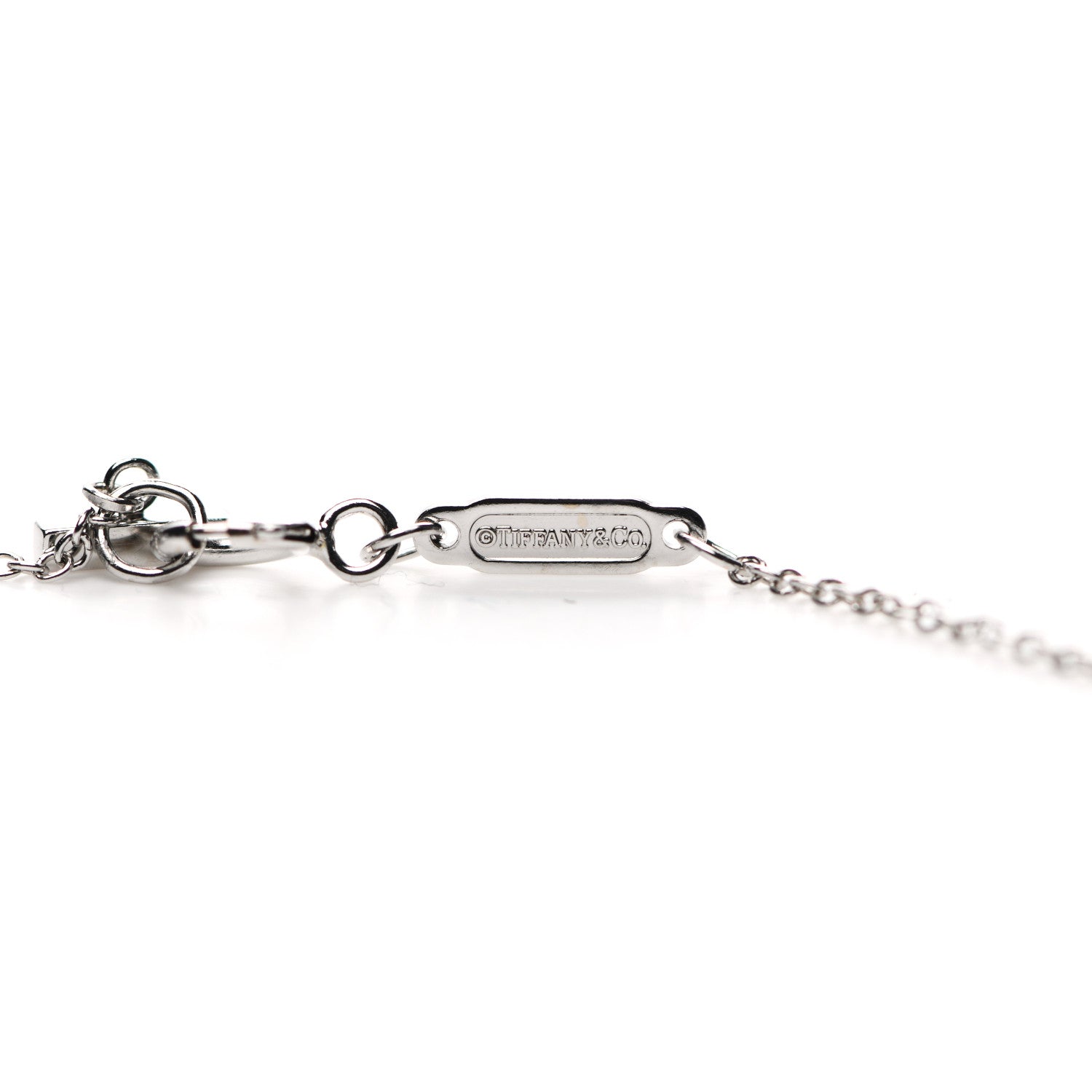 Tiffany 18K White Gold Small T Smile Pendant Necklace 4 of 5