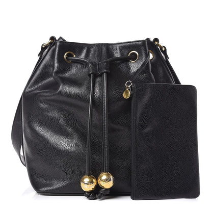 Chanel Caviar CC Drawstring Shoulder Bag Black 1 of 12