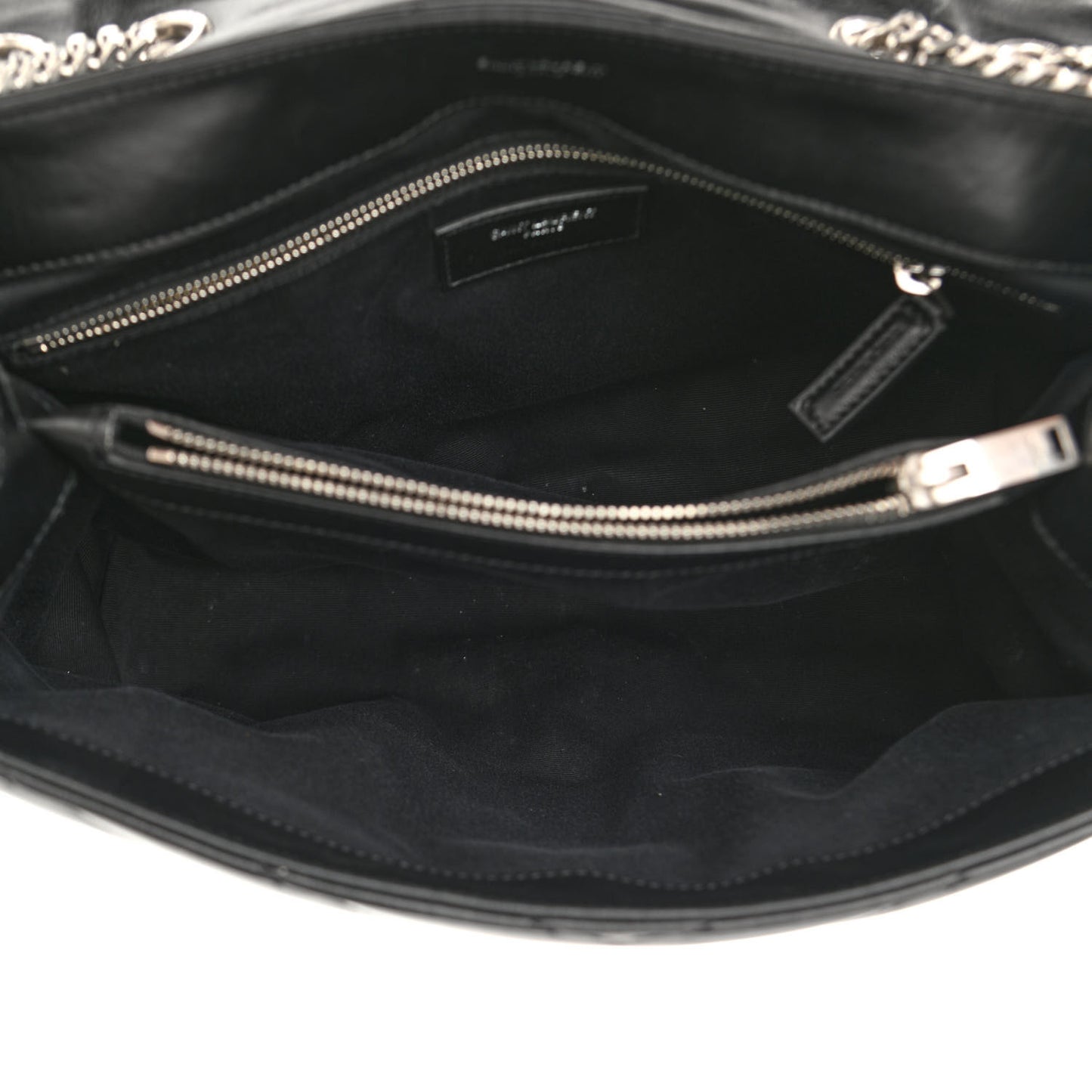 Calfskin Y Quilted Monogram Medium Loulou Chain Satchel Black