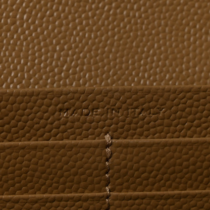 Saint Laurent Grain De Poudre Matelasse Chevron Monogram Flap Wallet Dark Beige 7 of 11