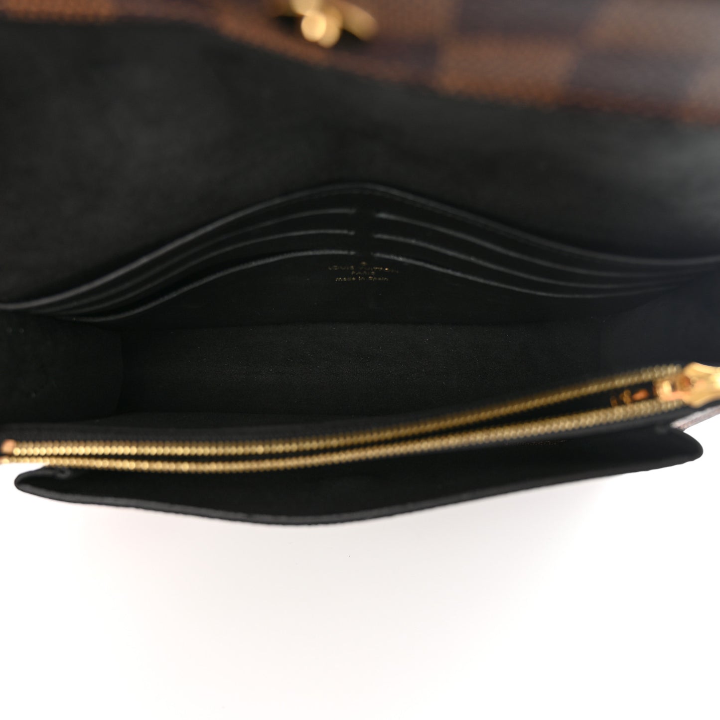 Damier Ebene Vavin Chain Wallet Black