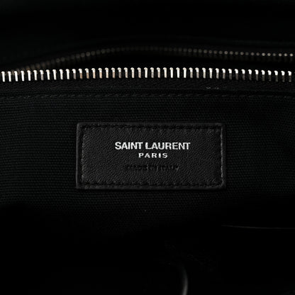 Saint Laurent Canvas Calfskin Gabardine Convertible ID Khaki Black 6 of 10