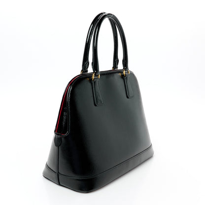 Prada Saffiano Vernice Open Promenade Tote Black Rosso 3 of 11