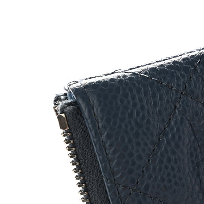 Chanel Caviar Quilted Large Cosmetic Case Dark Blue 8 of 10