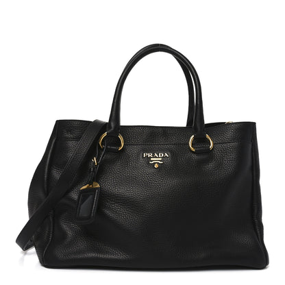 Prada Vitello Daino Tote Black 1 of 9