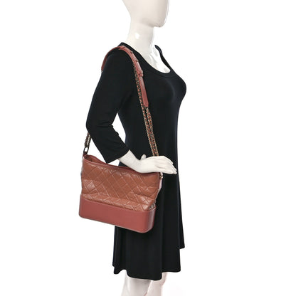 Chanel Aged Calfskin Quilted Medium Gabrielle Hobo Pink 2 of 8